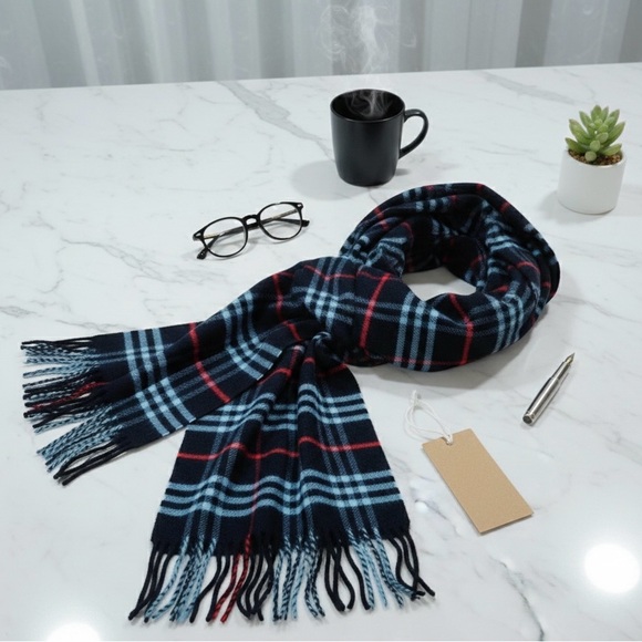 burberrys Other - Burberrys Lambswool Scarf - Blue Nova Check - Made in England